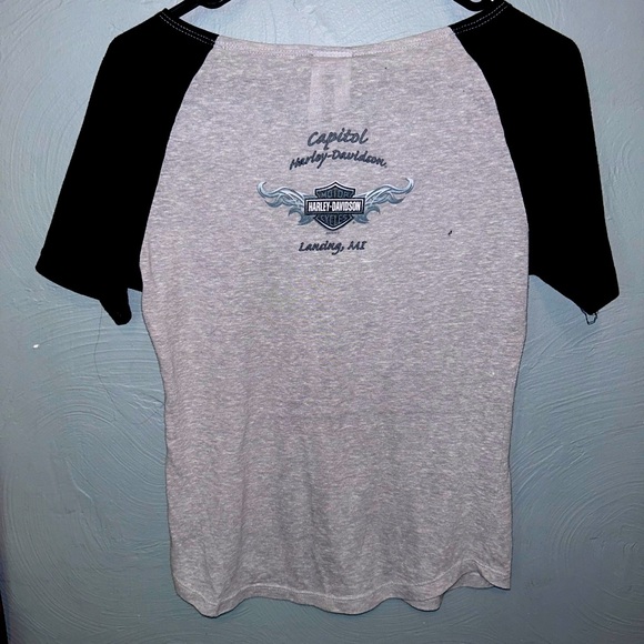 HARLEY-DAVIDSON Genuine Raglan Sleeve Shirt Lansing, Mi Sz. M - Picture 2 of 2